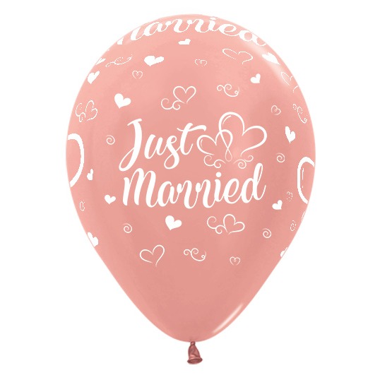 Ballon Just Married Rosé Goud Metallic (1st)